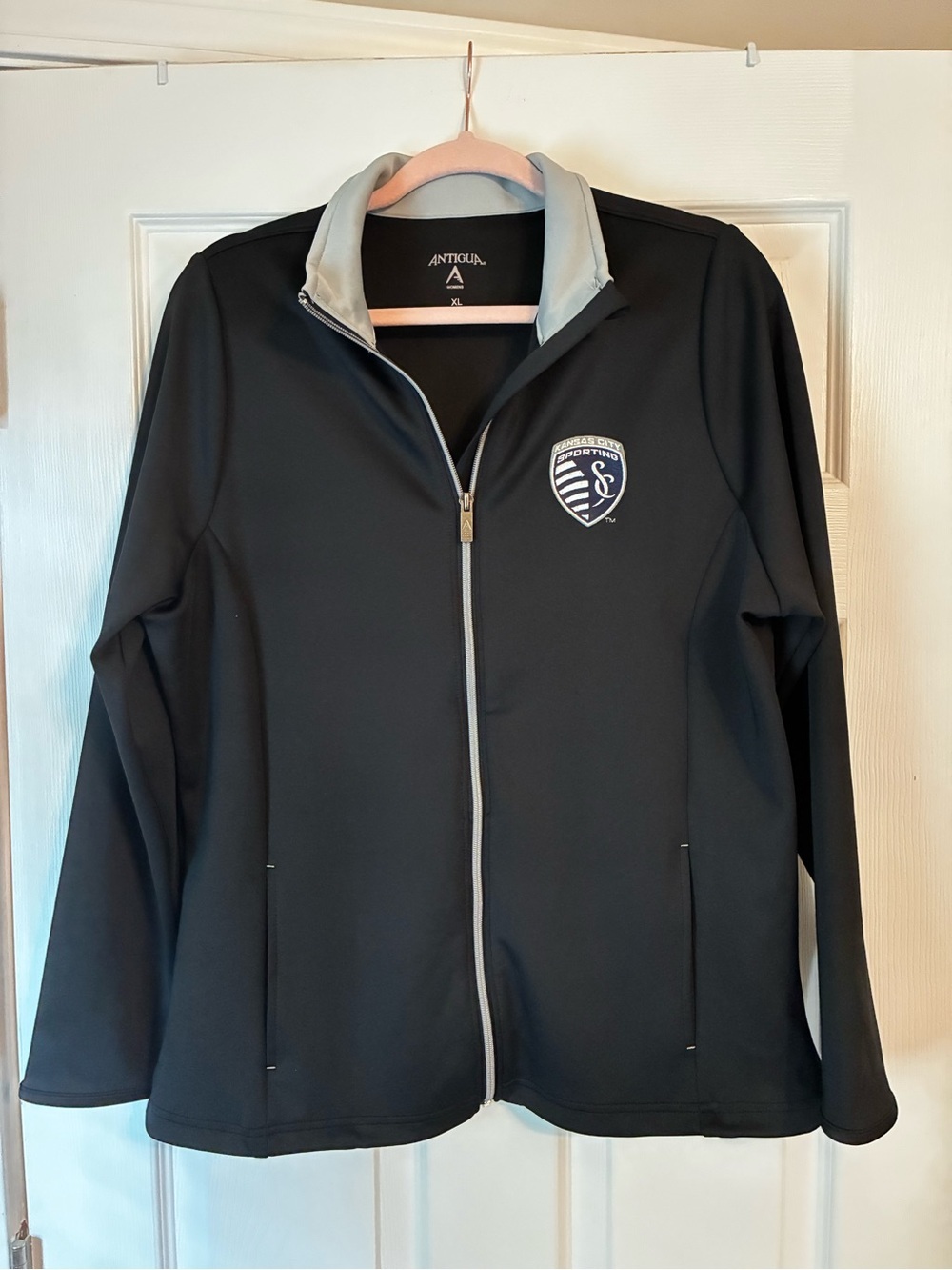 Antigua Women's Black Full-Zip Sporting KC Jacket  with Gray Trim